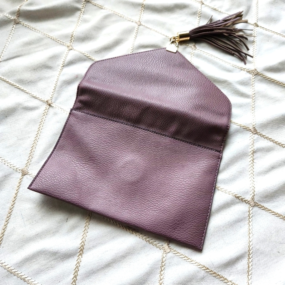 Big Buddha Faux Leather Clutch Bag Taupe Neutral Brown Wristlet Purse - Picture 5 of 5